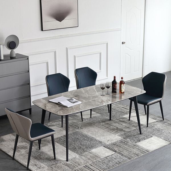 Sintered Stone Dining Table Simplicity Style 4 Legs Carbon Steel Base Rectangle Table for Home Clearhalo ' dining_table' 'Dining Tables & Seating' 'Dining Tables' 'furn' 'furn_dining_table' 'Furniture' 'furniture_dining_table' 'Kitchen & Dining Furniture' 'kitchen&dining_furn' 'kitchen' 'kitchen_dining_table' 1200x1200_405bb0ad-ba6b-4784-b0f5-cb08428fa88b