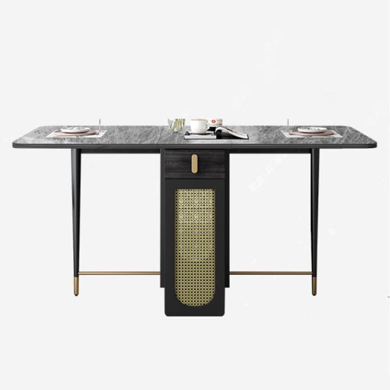 59'' Sintered Stone Top Dining Table Foldable Rectangle Table with Trestle Base Clearhalo ' dining_table' 'Dining Tables & Seating' 'Dining Tables' 'furn' 'furn_dining_table' 'Furniture' 'furniture_dining_table' 'Kitchen & Dining Furniture' 'kitchen&dining_furn' 'kitchen' 'kitchen_dining_table' 1200x1200_405bbb06-ba90-4715-86ca-85bb143235de