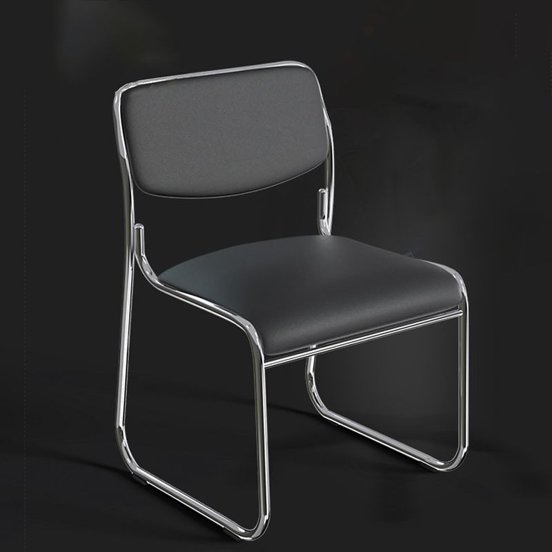 20" Wide Contemporary Desk Chair Black Armless Leather Office Chair Clearhalo 'furn' 'furn_office_chair' 'Furniture' 'Office Chairs' 'Office Furniture' 'office_chair' 1200x1200_405ca3e9-48ed-4656-81f6-0fc9e07c8684