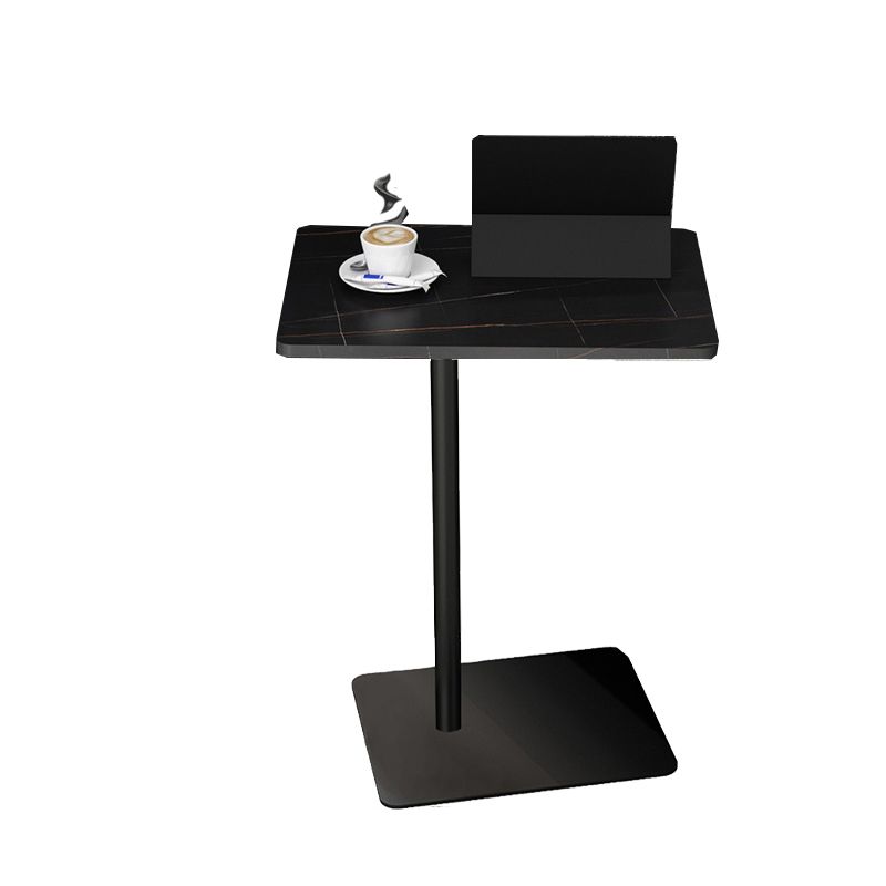 モダンスレートトップサイドテーブル長方形の金属Cサイドテーブル