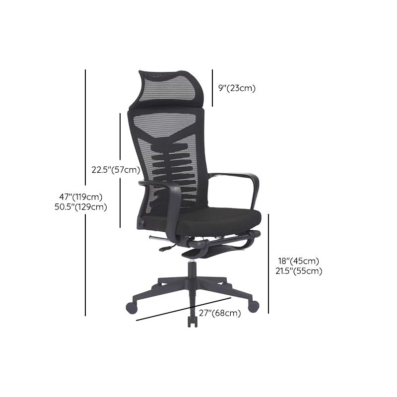 Modern Mesh Desk Chair Black High-Back Office Chair with Wheels Clearhalo 'furn' 'furn_office_chair' 'Furniture' 'Office Chairs' 'Office Furniture' 'office_chair' 1200x1200_405daa4b-8a2f-46fe-beae-cb19d425bbaa