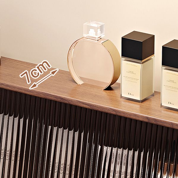 Modern 3 Drawer & Jewelry Vanity Desk Brown Wood Makeup Vanity Desk