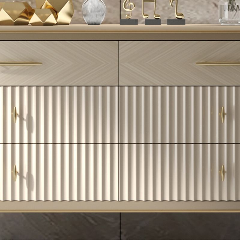 Glam Style Brown Solid Wood Buffet Table 6 Drawer Buffet Sideboard Clearhalo 'buffet_sideboard' 'Buffets & Sideboards' 'furn' 'furn_buffet_sideboard' 'Furniture' 'Kitchen & Dining Furniture' 1200x1200_405e5ed4-badf-49f1-8085-bf3da66ec2b9