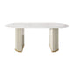 White Stone Top Dining Table Modern Oval Dining Table with Sled Base Clearhalo 'Dining Tables & Seating' 'Dining Tables' 'dining_table' 'Furniture' 'furniture_dining_table' 'Kitchen & Dining Furniture' 'kitchen' 'kitchen_dining_table' 1200x1200_405ff726-7b4c-4b3f-b3e1-0c0b55db9a9d