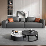 Scandinavian Grey Faux Leather Square Arm Sofa/Sectional with Wear-Resisting Clearhalo 'furn' 'furn_sectionals' 'Furniture' 'Living Room Furniture' 'Sectionals' 1200x1200_40601746-e1cc-4733-9535-38061fefa949