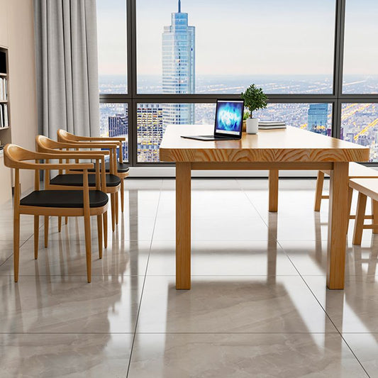 Bureau de bureau en bois contemporain Bureau de tâche de forme rectangulaire avec 4 jambes