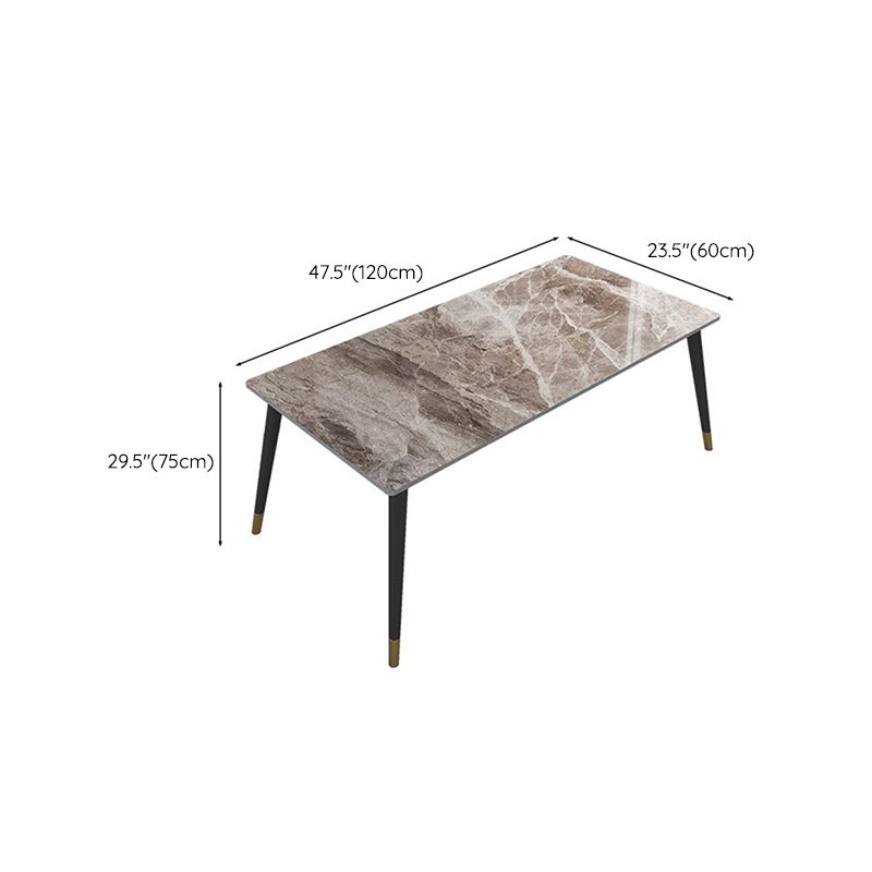 Minimalistisch 1/2/5/6/7 stuks meubels stenen rechthoekige eettafel ingesteld in grijs