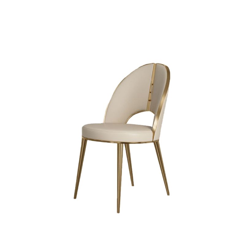 Glamstil Seitstuhl Leder 4 -Beine Essstuhl für Esszimmer