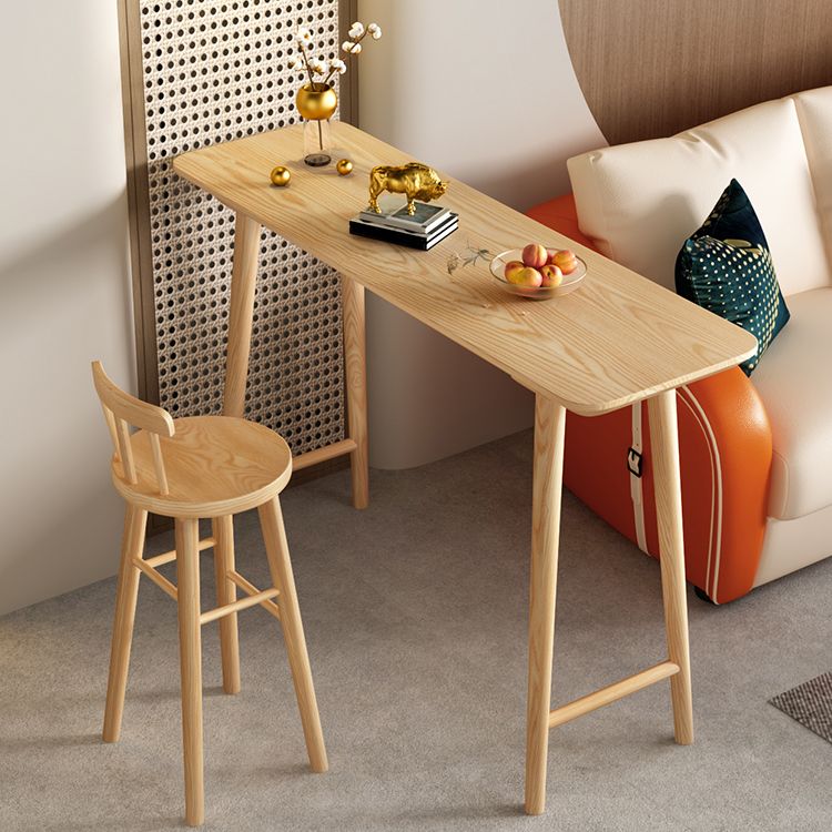 Dennenhout balktafel moderne rechthoekige bar eettafel met dubbele voetstuk voor woonkamer