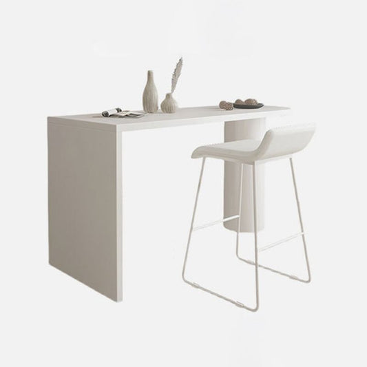 Tavolo da pranzo a barre in legno massiccio contemporaneo con doppio piedistallo