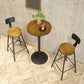 Mesa de bar fija de madera, mesa de Pub de madera maciza de hierro negro para Patio