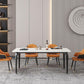 Black Iron 4 Legs Dining Site Table Industrial Stone Top Rectangle Dining Table Clearhalo 'Dining Tables & Seating' 'Dining Tables' 'dining_table' 'furn' 'furn_dining_table' 'Furniture' 'furniture_dining_table' 'Kitchen & Dining Furniture' 1200x1200_4067839d-2ff2-4eae-81db-38df0a25afc3