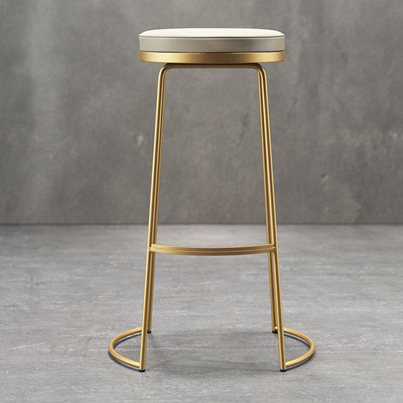 Scandinavian Style Bar-stool Round Leather Seat Counter Chair for Kitchen Bar Clearhalo 'Bar Furniture' 'Bar Stools' 'bar_stools' 'furn' 'furn_bar_stools' 'furniture_bar_stools' 'Kitchen & Dining Furniture' 'kitchen&dining_furn' 'kitchen' 'kitchen_furn' Furniture' 1200x1200_4068b8c3-686a-46e4-85f9-052162ac99a5