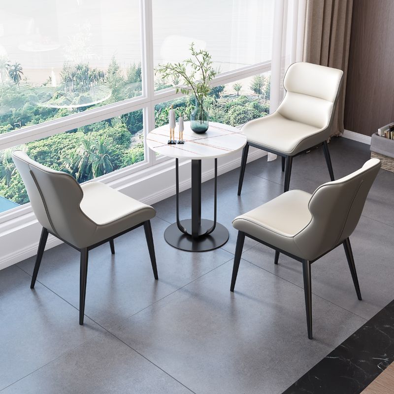 21.65-inch Tall Pedestal End Table Casual Round Stone Top Sofa Side Table Clearhalo 'Coffee & Accent Tables' 'End & Side Tables' 'end_side_table' 'end_side_tables' 'furn' 'furn_end_side_tables' 'Furniture' 'furniture_end_side_table' 'Living Room Furniture' 1200x1200_40696162-cbf0-4771-8b1a-3cc01bd09801