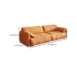 Sofá de brazo superior de almohada moderno con almohada de nuevo en cuero de naranja