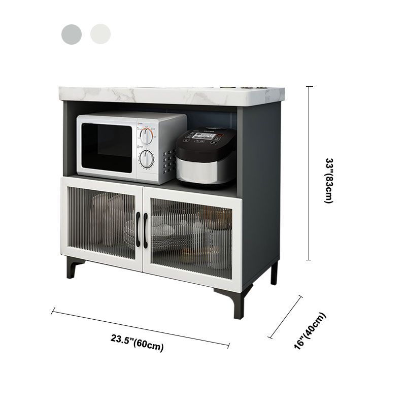 Moderne stijl bijbord witte en grijze houten eetserver met 2 deuren