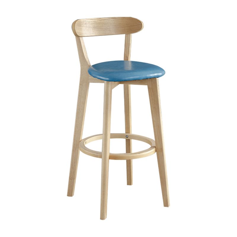 Nordic Wood Simple Barstool 28" H Indoor Tall Stool with Upholstered Clearhalo 'Bar Furniture' 'Bar Stools' 'bar_stools' 'furn' 'furn_bar_stools' 'furniture_bar_stools' 'Kitchen & Dining Furniture' 'kitchen&dining_furn' 'kitchen' 'kitchen_furn' Furniture' 1200x1200_406aa12c-9ca4-4633-9c44-279d122d257f