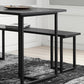 Rectangle Industrial Dining Table Black Fixed Table with Pinewood Solid Wood Clearhalo ' dining_table' 'Dining Tables & Seating' 'Dining Tables' 'Furniture' 'furniture_dining_table' 'Kitchen & Dining Furniture' 'kitchen&dining_furn' 'kitchen' 'kitchen_dining_table' 1200x1200_406b8106-51ff-468a-b45a-1238806b04d1