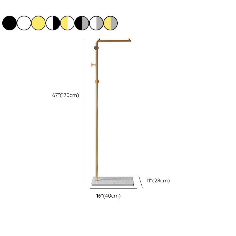 Luxuriöser Kleiderregal Metallmetallfarbkleiderregal mit Marmorboden