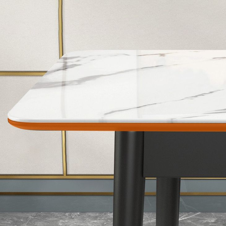 Rectangle 4 Legs Home Furniture Stone Dining Room Collection with Drop Leaf Clearhalo ' dining_table' 'Dining Tables & Seating' 'Dining Tables' 'furn' 'furn_dining_table' 'Furniture' 'furniture_dining_table' 'Kitchen & Dining Furniture' 'kitchen&dining_furn' 'kitchen' 'kitchen_dining_table' 1200x1200_406da9de-c426-429d-857a-66767f6107f5