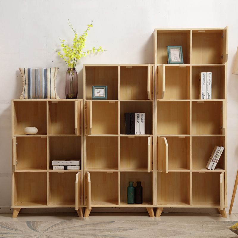Contemporary Style Wooden Bookcase Vertical Closed Back Bookshelf