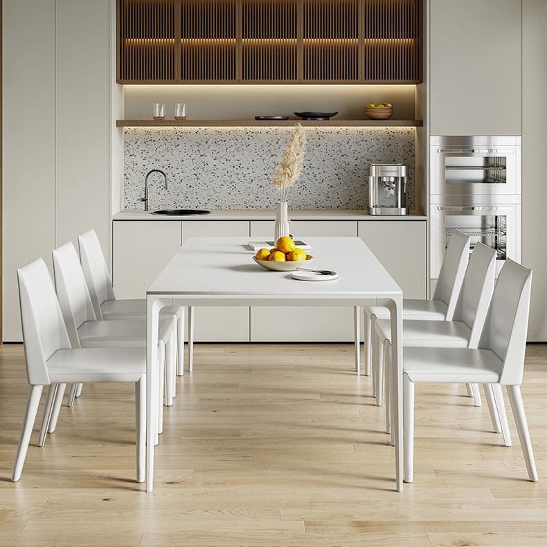 Modern Style Dining Table Sintered Stone Rectangle 4 Legs Table Clearhalo 'Dining Tables & Seating' 'Dining Tables' 'dining_table' 'furn' 'furn_dining_table' 'Furniture' 'Kitchen & Dining Furniture' 1200x1200_40700b5f-7f90-48a9-aa7c-204100eae691