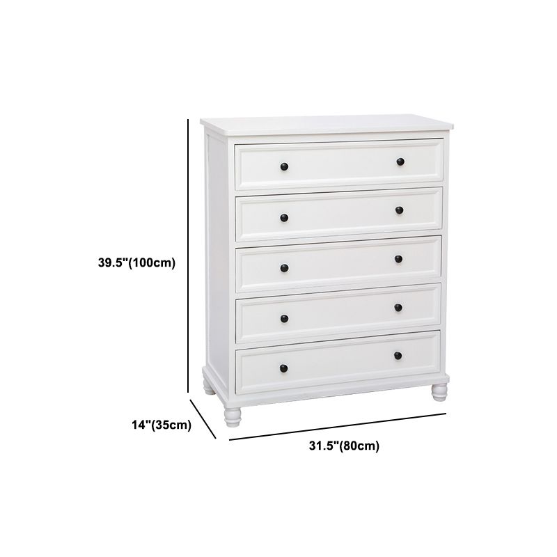 13.77" Wide White Accent Chest with Drawers Rectangle  Wood Chest Contemporary
