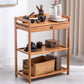 Modern Open Storage Kitchen Trolley Rolling Prep Table with Open Shelves