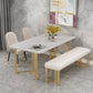 Stone Top Dining Set 1/2/5/6 PCS Moderne eetkamerstoelen met gestoffeerd