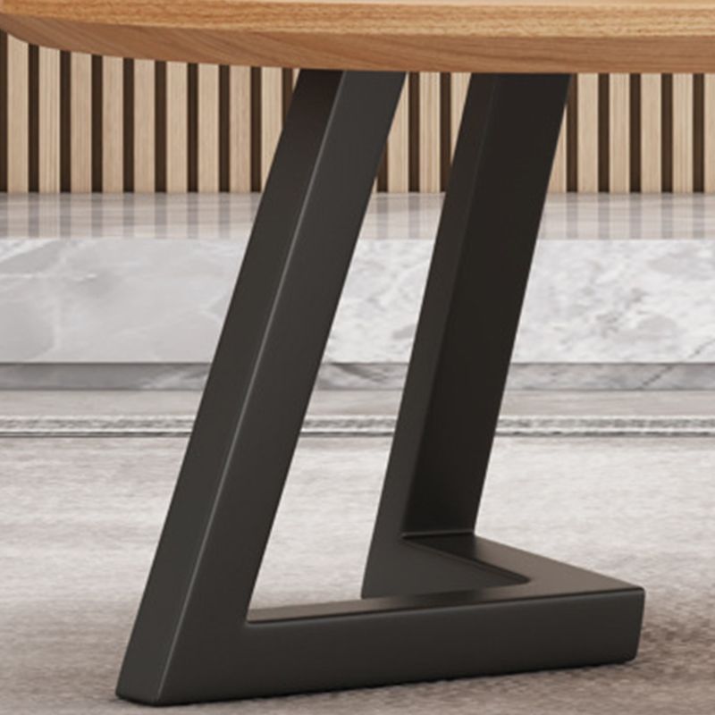 Nordic Solid Wood Elliptical Coffee Cocktail Table with 2 Legs Clearhalo 'Coffee & Accent Tables' 'Coffee Tables' 'coffee_tables' 'furn' 'furn_coffee_tables' 'Furniture' 'Living Room Furniture' 1200x1200_40758c88-dac7-4d87-ab3f-a0667b3214ad