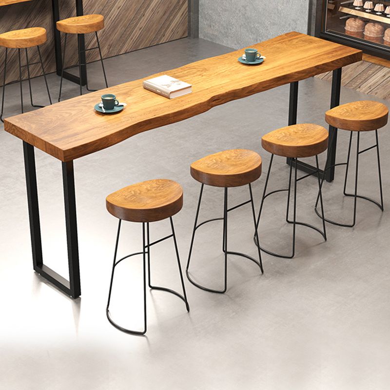 Juego de mesa de bar rectangular industrial, mesa de mostrador de madera de color natural, 1/5 piezas