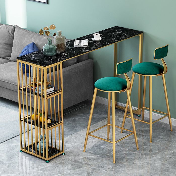 Glam Faux Marble Bar Dining Table Rectangle Bar Table for Dining Room Clearhalo 'Bar Furniture' 'Bar Tables' 'bar_tables' 'furn' 'furn_bar_tables' 'Furniture' 'Kitchen & Dining Furniture' 1200x1200_4076961a-f69a-421e-920c-d60202daf2c1