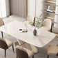 Glam Style Dinette Set for Dining Room 1/4/5/7 Pieces Glossy White Dining Table Set