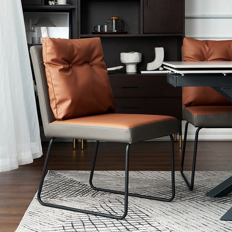 Contemporary Faux Leather Dining Room Chairs Metal Dining Chairs for Home Use Clearhalo 'Dining Chairs' 'Dining Tables & Seating' 'dining_chair' 'furn' 'furn_dining_chair' 'Furniture' 'furniture_dining_chair' 'Kitchen & Dining Furniture' 1200x1200_40787ec6-ba25-44a9-87be-b8650cd66065