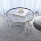11.8" H Cross Legs Coffee Table Round Clear Glass Cocktail Table Clearhalo 'Coffee & Accent Tables' 'Coffee Tables' 'coffee_tables' 'furn' 'furn_coffee_tables' 'Furniture' 'Living Room Furniture' 1200x1200_4078a89a-e988-41ac-ae5d-8dd45f298f2d