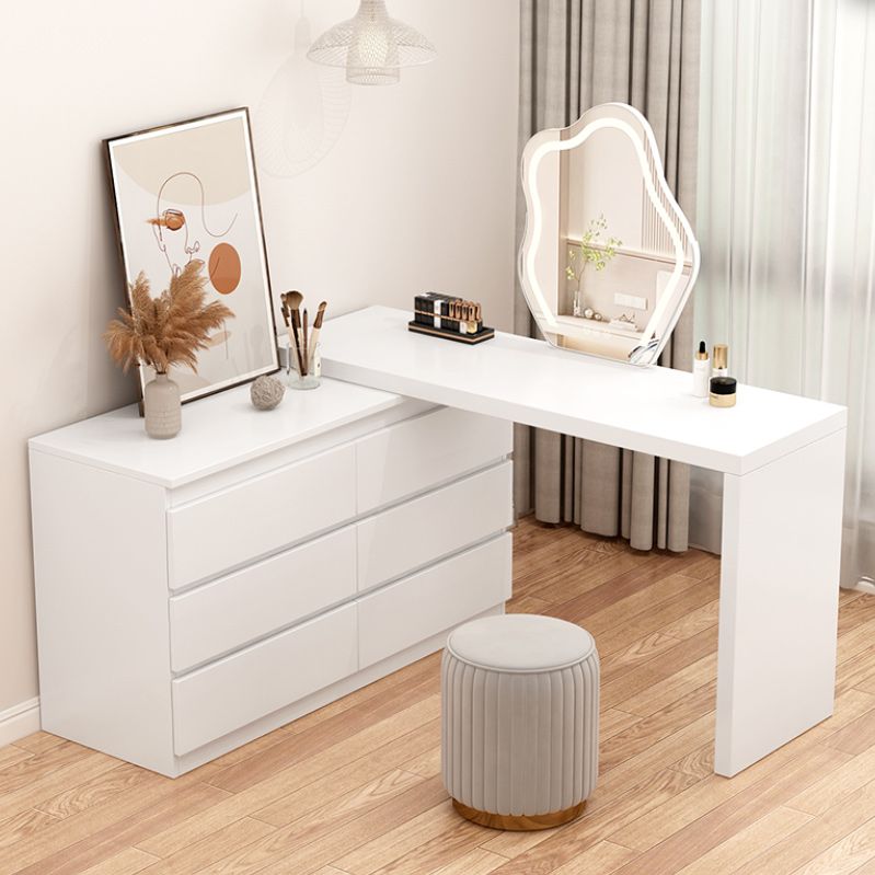 White Bedroom Lighted Mirror Wooden With Drawer Vanity Dressing Table Clearhalo 'Bedroom Furniture' 'furn' 'furn_makeup_vanities' 'Furniture' 'Makeup Vanities' 'makeup_vanities' 1200x1200_40790e8c-317d-4d5a-afe2-afb0279ba6eb