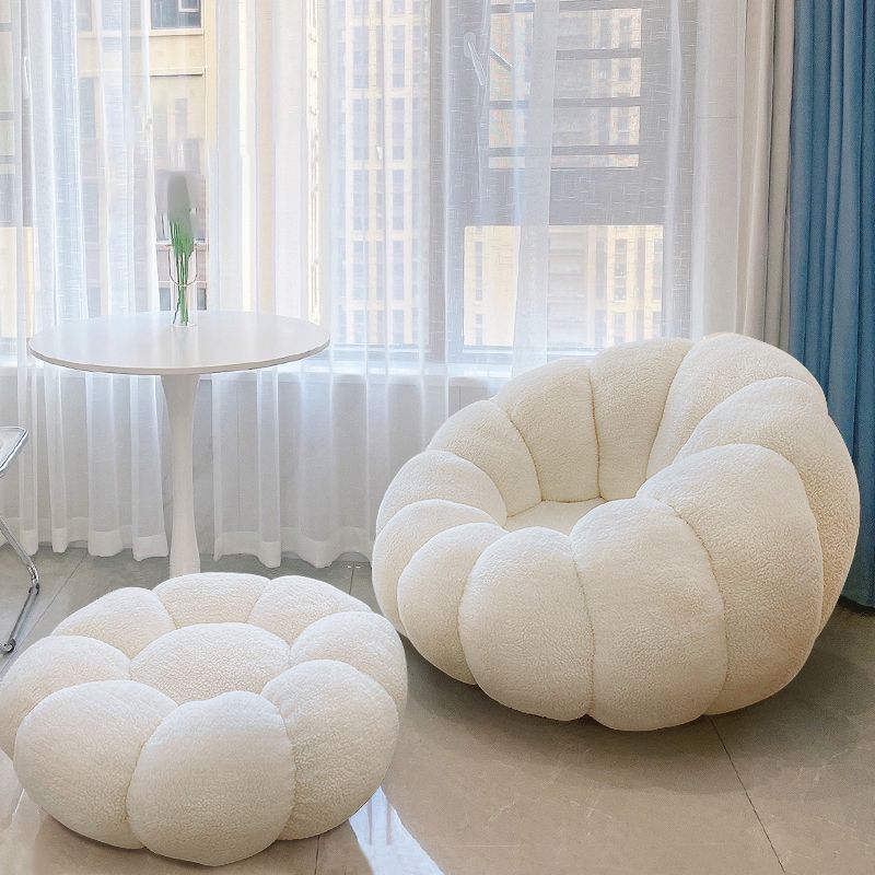 Lazy Sofa Lamb Cashmere Tatami Single Balcony Household Net Red Leisure Chair Pumpkin Sofa Clearhalo 'Accent Chairs' 'accent_chairs' 'Chairs & Seating' 'furn' 'furn_accent_chairs' 'Furniture' 'Living Room Furniture' 1200x1200_407aa459-4611-41a2-9d57-a1fb0ca4c0a7