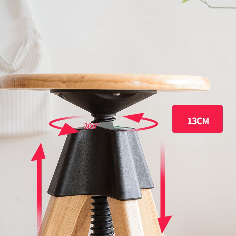 Adjustable Modern Counter Bar Stool Armless Wood Backless Bar Stool with Swivel Clearhalo 'Bar Furniture' 'Bar Stools' 'bar_stools' 'furn' 'furn_bar_stools' 'furniture_bar_stools' 'Kitchen & Dining Furniture' 'kitchen&dining_furn' 'kitchen' 'kitchen_furn' Furniture' 1200x1200_407b8f03-67a6-4422-b4f0-7079dc73d6b5