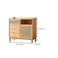 Solid Wood Dining Server Modern Style Rattan Door met 3 laden