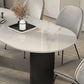Oval Sintered Stone Dining Table Modern White-black Furniture with Double Pedestal Base Clearhalo 'Dining Tables & Seating' 'Dining Tables' 'dining_table' 'furn' 'furn_dining_table' 'Furniture' 'Kitchen & Dining Furniture' 1200x1200_407c23da-a1e4-4a0c-ac08-98fa928b17bb