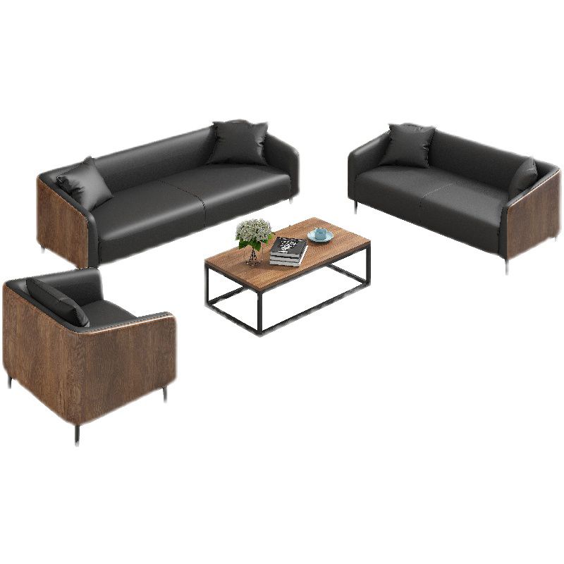 Industrial Cushions Living Room Faux Leather Standard Settee