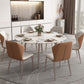 Contemporary Dinner Table Steel Base Stone Dining Table for Home