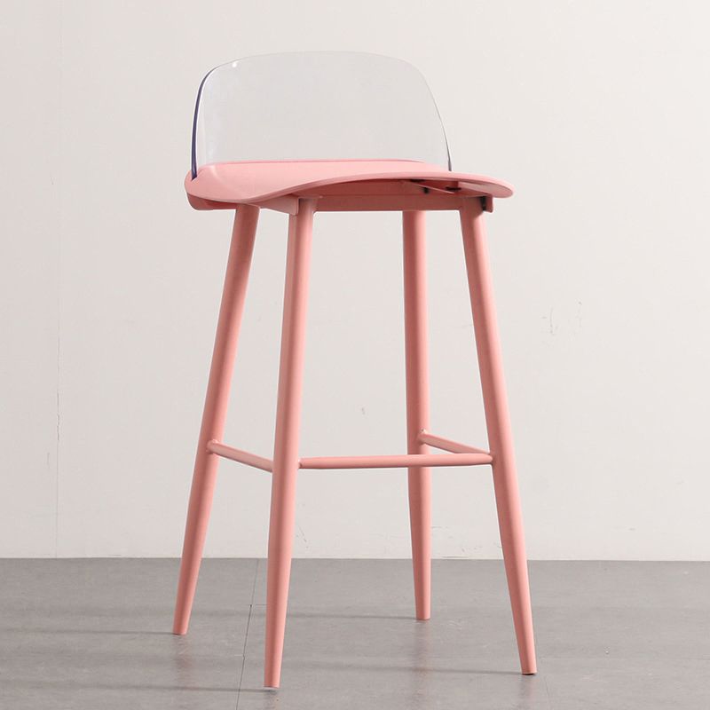 Modern Armless Backrest Counter Stool Iron Kitchen Bar Stool with Acrylic Seat and Pedal Clearhalo 'Bar Furniture' 'Bar Stools' 'bar_stools' 'furn' 'furn_bar_stools' 'Furniture' 'furniture_bar_stools' 'Kitchen & Dining Furniture' 1200x1200_407d8339-e6e8-4e35-9f1f-d48e073f3afe