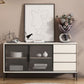 Wood Sideboard Table 3 Drawer Sideboard in Chrome with LED Lights