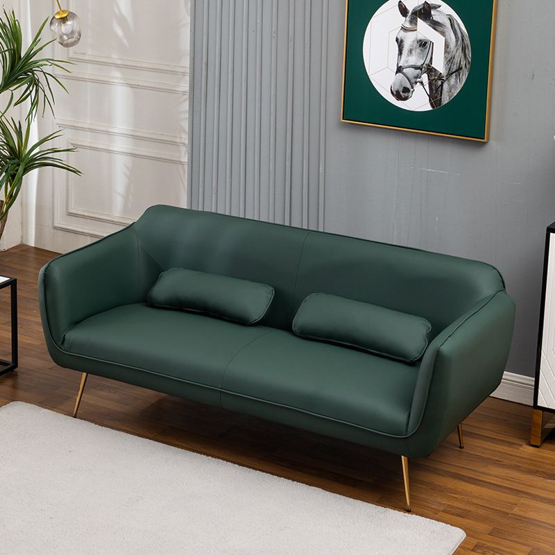 Mid-Century Modern Faux Leather Sofa 31.1" H Sloped Arm Loveseat Clearhalo 'Furniture' 'furniture_sofas' 'kitchen' 'kitchen_sofas' 'Living Room Furniture' 'Sofa' 'sofas' 1200x1200_40814ba2-c9ab-4ff7-965a-1d57602db35b