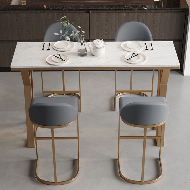 Metal Bar Table Rectangular Faux Marble Top Bistro Pub Table Clearhalo 'Bar Furniture' 'Bar Tables' 'bar_tables' 'furn' 'furn_bar_tables' 'Furniture' 'Kitchen & Dining Furniture' 1200x1200_40820dff-09d5-44b7-900d-0515e6fa8540