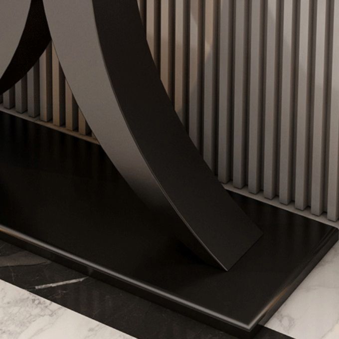 Tavolino di accento ovale glam in pietra per la sala per la sala