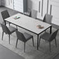 Industrial Sintered Stone Kitchen Table Rectangle Fixed Dining Room Desk Clearhalo 'Dining Tables & Seating' 'Dining Tables' 'dining_table' 'furn' 'furn_dining_table' 'Furniture' 'Kitchen & Dining Furniture' 1200x1200_4083d43d-69cb-4d44-959b-9324dcd49f70