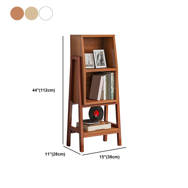 Modern Ladder Book Case 11" W Vertical Engineered Wood Open Bookcase for Home