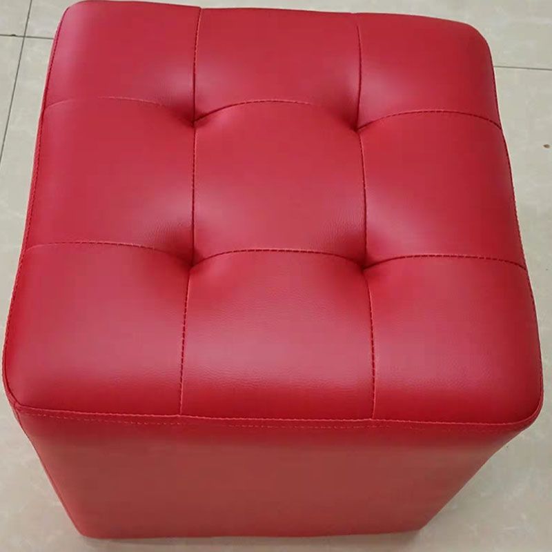 Modern Pouf Ottoman Genuine Leather Upholstered Tufted Solid Color Ottoman Clearhalo 'furn' 'furn_ottomans_poufs' 'Furniture' 'Living Room Furniture' 'Ottomans & Poufs' 'ottomans_poufs' 1200x1200_4085daa0-b7f6-4ab1-a076-06f9faafa0d0